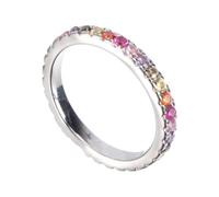 Uonlytech Bague de Couple Plaqué Blanc Bague Élégante Créative Ornée de Pierres Anneau Engagement Unisexe Cadeau Chic pour Anniversaire et Mariage