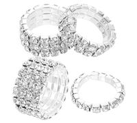 Uonlytech Bagues Empilables Multiples Féminines, Alliages Légers, Ensemble De 4 Bagues Élastiques En Rangées, Pour Cérémonie Et Usage Quotidien