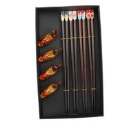 Uonlytech Baguettes Japonaises Bois Naturel Réutilisables avec Support Coffret Portable Léger pour Repas à Domicile Pique- et Voyage