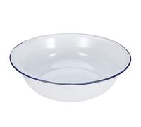 Uonlytech Bain de Pieds en Émail Vintage 30 Cm Bordure Bleue, Bassin à Tremper les Pieds Multifonction pour Pédicure et Lessive, Seau Métallique Solide pour Usage Domestique