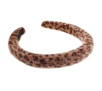 Uonlytech Bandeau Imprimé Léopard Vintage en Laine D’Agneau Douce, Large Bandeau Peluche 2 CM pour Femmes, Accessoire Coiffure Automne-Hiver Chaud et Confortable, Style Mode, Maintien