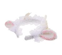 Uonlytech Bandeau Oreilles D'agneau en Dentelle à Volants Superposés, Accessoire Cheveux Lolita pour Femmes, Serrage-tête Léger et Confortable, Cosplay et Tenue Quotidienne, Accessoires