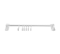 Uonlytech Barre de Cuisine Adhésive Crochets Aluminium sans Perçage Support Mural Polyvalent pour Ustensiles Rangement Compact et Pratique pour Salle de Bain et Cuisine