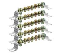 Uonlytech Barre de Mise la Terre en Laiton 7 Positions 2x15 Mm, Bornier de Connexion de Terre Cuivre, Bande Neutre pour Boîte de Distribution, Lot de 5 Pièces, Haute Conductivité