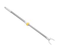 Uonlytech Barre de Support de Cintre Réglable en Acier Inoxydable Mécanisme de Verrouillage, Perche Extensible Courte Gris pour Placard, Tringle à Vêtements Pratique pour Séchage