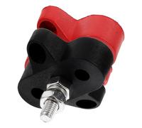 Uonlytech Bloc de Distribution Bornier M6 12-48v pour Voitures et Bateaux, Bornes de Terminaison Doubles en Acier Inoxydable et Laiton, Kit 2 Pièces Noir et Rouge, Connecteur Électrique