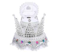 Uonlytech Boîte à Alliances de Couronne avec Strass Coffret à Bijoux pour Mariage Porte-Alliances Argenté 1 Pièce Étui de Rangement pour Bagues Cérémonie avec Coussin Intérieur Luxueux