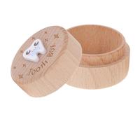 Uonlytech Boîte à Dents de Lait Organisateur Pratique en Bois Marron Motif Cartoon Rangement Souvenir Légère et Résistante à L'usure pour Garçon et Filles et Bébé pour Petites Dents