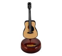 Uonlytech Boîte à Musique Guitare Miniature Rotative en Bois Vintage, Boîte à Mélodie à Remontage, Décoration de Table Rétro Européenne, Présent d'anniversaire Artistique