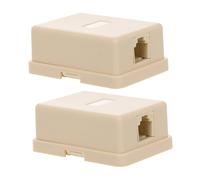 Uonlytech Boîte De Jonction Répartiteur Téléphonique 6p4c Rj11 Pour Ligne Fixe, Lot De 2, Usage Maison Et Bureau, Couleur Beige Clair, Connecteur Mono Trou, Compatible Téléphones Et Modems