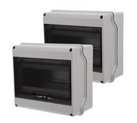 Uonlytech Boîte de protection électrique étanche extérieure 2 pièces - Coffret de distribution 8 modules avec rail DIN