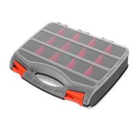 Uonlytech Boîte de Rangement Plastique Double Face avec Compartiments Amovibles Mallette Portable pour Vis Écrous Boulons et Petites Organisateur Matériel Compact avec Poignée Intégrée