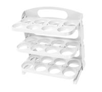 Uonlytech Boîte de Rangement pour Œufs Pliable en Abs, Casier à Œufs à 2 Niveaux pour Porte de Réfrigérateur, Accès Facile Cuisine