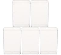 Uonlytech Boîte de Rangement Transparente Pet 5 Pièces pour Figurines et Objets de Collection, Résistante la Déformation, pour Exposer et Protéger Vos Modèles