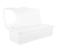 Uonlytech Boîte de Rangement Ustensiles Cuisine avec Bac Plastique Drainant Organisateur Couverts avec Couvercle Porte-Couverts pour Table et Cuisine Blanc Rangement Stable et Réutilisable