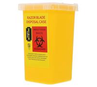Uonlytech Boîte de Recyclage de Lames en ABS Jaune pour Récupération de Rasoirs, Pratique et Facile à Transporter, pour Salon de Coiffure et Usage Domestique