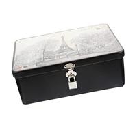 Uonlytech Boîte Verrouillable En Fer-blanc Moyenne Avec Serrure Et Clé, Coffret De Rangement Sécurisé, Métal Robuste, Utilisation Pour Rangement Personnel Et Présents