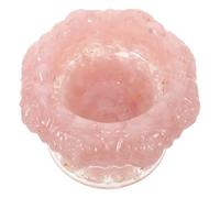 Uonlytech Bol Cristal Lotus Sculpté Porte-bijoux Multifonction Forme de Fleur pour Colliers Bagues et Clés Organisateur Décoratif Rose pour Entrée et Table de Toilette