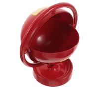 Uonlytech Bol de Rangement Globe Rotatif avec Couvercle en PP Rouge | Forme Planète, Accès Tournant, pour Snacks et Bibelots, Usage Bureau ou Entrée, Facile à Nettoyer