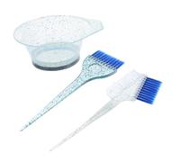 Uonlytech Bol Mélangeur Transparent Gradué, Pinceau à Poils Souples pour Coloration Cheveux, Accessoires Réutilisables pour Salon et Usage Personnel