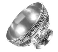 Uonlytech Bol Tibétain Ancien avec Motifs Dragon et Phénix Bol Sacré pour Eau Bénite et Rituels Bouddhistes Décoration pour Méditation et Culte
