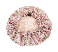 Uonlytech Bonnet de Nuit pour Garçon et Filles en Polyester Bandeau Élastique Pratique, Design Fleuri Délicat, Adapté au Lavage du Visage et Nettoyage Quotidien, Taille Unique Rose