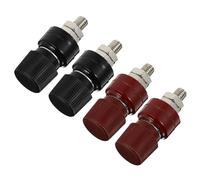 Uonlytech Borne de Batterie Nickelée 4 Pièces M8 555 Connecteur d'alimentation Générateur, Kit de Bornes de Câble Électrique pour Raccordement Batterie Voiture Marine