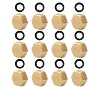 Uonlytech Bouchon D'extrémité de Tuyau Anti-Fuite 12 Pièces en Laiton 1/2 Pouces Filetage Femelle Hexagonal Solide pour Raccords de Tuyau D'arrosage à Usage Domestique