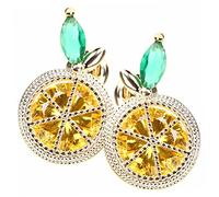 Uonlytech Boucles D'oreilles Citron Bohèmes Scintillantes en Alliage Léger Jaune Pâle, Gouttes pour Femmes, Bijoux D'été Décontractés, de Créations Originales