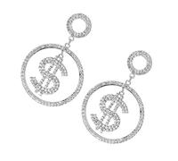 Uonlytech Boucles D'oreilles Femme Gouttes Auriculaires En Métal Argenté Cristaux Étincelants, Bijoux De Fête Élégants Pour Soirée, Modèle Créatif Original De Mariée