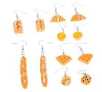 Uonlytech Boucles D'oreilles Pendantes En Résine Forme Pain Gourmand, Accessoires Fantaisie Pour Femmes, 6 Paires Multicolores, Bijoux Légers Adaptés Au Quotidien Fêtes