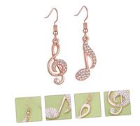 Uonlytech Boucles D'oreilles Pendantes Note de Musique pour Femmes Alliage Créatif Bijou Mode Usage Quotidien Or Rose Élégantes