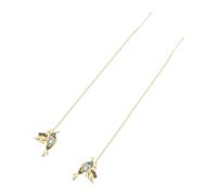 Uonlytech Boucles Oreille Pendantes à Enfiler Motif Oiseau Mouche Orné De Zirconium Pour Amoureux De La Nature (bleu)