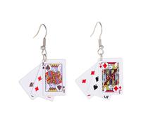 Uonlytech Boucles Oreilles Fantaisie Femmes Pendantes Carte à Jouer Bijoux Modernes Élégants pour Cadeaux et Occasions Spéciales