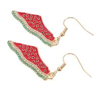 Uonlytech Boucles Oreilles Pastèque Pendantes avec Cristaux Dorés Bijoux Fruités pour Femmes Légères et Résistantes Style Bohème