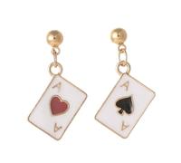 Uonlytech Boucles Oreilles Pendantes Créatives Cartes à Jouer Argent Bijoux Légers et Durables pour Femmes et Filles Accessoires Originaux pour Tenue et Cadeau