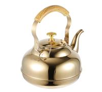 Uonlytech Bouilloire à Thé en Acier Inoxydable 1,5 L avec Passoire Intégrée, Finition Miroir Dorée, Compatible Cuisinière Gaz et Induction, Théière Vintage pour Infusion de Thé en Vrac,