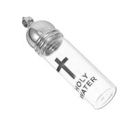 Uonlytech Bouteille Eau Bénite Verre avec Croix Flacon Sacré pour Baptême Décoration Cérémonie Chrétienne Récipient Transparent pour Église et Maison