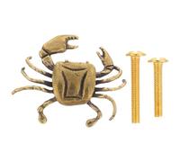 Uonlytech Boutons de Meuble en Laiton Vieilli de Crabe Poignées Décoratives Miniatures pour Tiroirs et Commodes Quincaillerie Rétro Nautique Cuisine et Mobilier Décoration Côtière