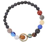 Uonlytech Bracelet à Perles Solaires Système Solaire 14 Perles Bleu Mat Multicolore Petit Bracelet Galaxie Univers pour Femmes et Filles Bijou Cosmique Présent Amitié et Rentrée Scolaire