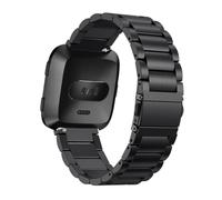 Uonlytech Bracelet Acier Inoxydable pour Montre Connectée Métallique Compatible Design à Trois Perles Noir Durable