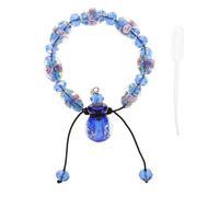 Uonlytech Bracelet Aromathérapie en Verre Cristallin Bleu, Pendentif Diffuseur Huiles Essentielles, Ajustable, Femmes, Usage Quotidien et Fêtes, Accessoire et Pratique