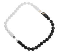 Uonlytech Bracelet Câble de Données USB Perles Acryliques, Chargeur Magnétique Type-c Anti-Rouille et Résistant Vieillissement, pour Smartphones et Décoration