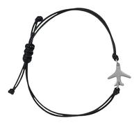 Uonlytech Bracelet en Corde Avion Tressé Ajustable en Fil Noir pour Homme Garçon Présent Voyageur Pilote Taille Unique