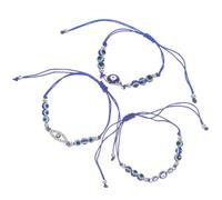 Uonlytech Bracelet Œil Turc Bleu pour Femme et Homme, Lot de 3 Bracelets de Perles Protection Maléfique, Accessoires Mode 3 Pièces, pour Fête et Usage Quotidien