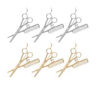 Uonlytech Broche de Coiffeur en Alliage 8 Pcs Ciseaux et Peigne Épingle à Revers Créative pour Accessoires Vestimentaires Salon de Coiffure et Usage Quotidien