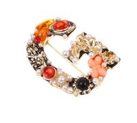 Uonlytech Broche de Col en Alliage de Lettre G, Épingle Décorative Élégante et Délicate pour Robe, pour Mariages et Bals, Accessoire Unique pour Femmes