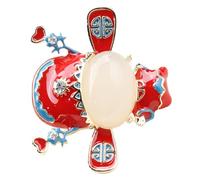 Uonlytech Broche de Figurine Statuette Chinois Épingle Décorative pour Vêtements Femme Épingle à Chapeau Élégante en Métal Accessoire Mode pour Vestes et Manteaux Présent Original