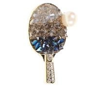 Uonlytech Broche de Tennis de Table Sportive en Cristal, Épingle à Chapeau Raffinée, Accessoire Unisexe pour Fête et Réunion, Design Original et Taille Compacte