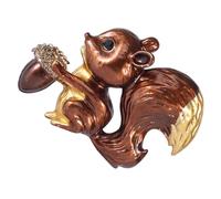 Uonlytech Broche Écureuil Mignonne en Métal Marron, Épingle de Poitrine pour Femme et Garçon et Filles, Accessoire de Costume de Noël, Bijou Animalier Décoratif pour Tenue de Gala et Dîner